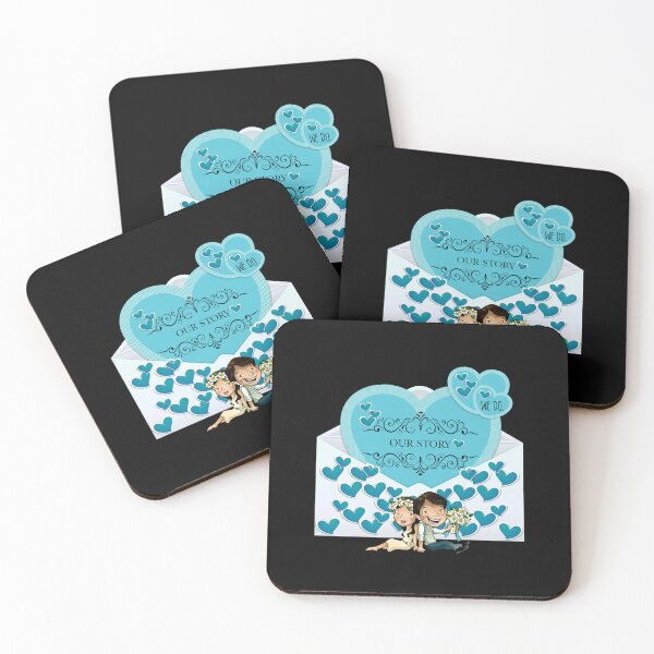 Item preview, Our Story (Aqua on Black) designed and sold by PawsitiveMum.