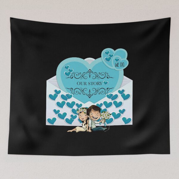 Item preview, Our Story (Aqua on Black) designed and sold by PawsitiveMum.