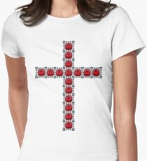October Ruby Cross Women's Fitted T-Shirt