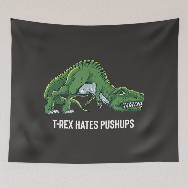Item preview, Dinosaur Hates Push-ups Funny Dinosaur Gym Workout designed and sold by EricGreen68.