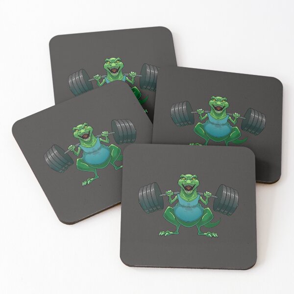 Item preview, Weightlifting Dinosaur Doing Squats Gym deadlift dinosaur Funny designed and sold by EricGreen68.