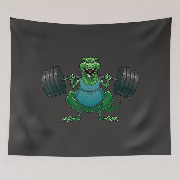 Item preview, Weightlifting Dinosaur Doing Squats Gym deadlift dinosaur Funny designed and sold by EricGreen68.