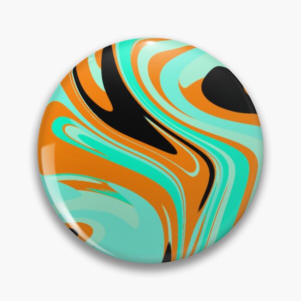 Item preview, Abstract Colorful Liquid Art Pattern Black, Mint Blue, and Orange designed and sold by quinellie.