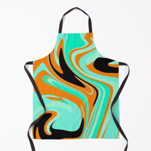 Item preview, Abstract Colorful Liquid Art Pattern Black, Mint Blue, and Orange designed and sold by quinellie.
