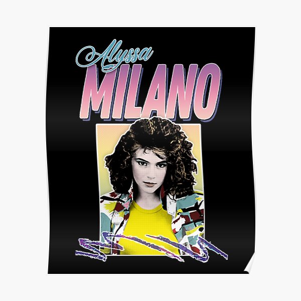 VINTAGE 1988 RARE ALYSSA MILANO in sweater POSTER 23x34