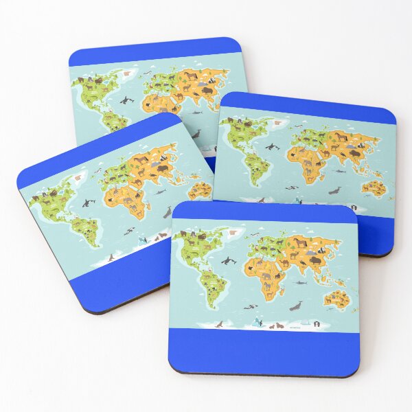 Item preview, Wildlife World Map Sticker designed and sold by MarcelPitzen.