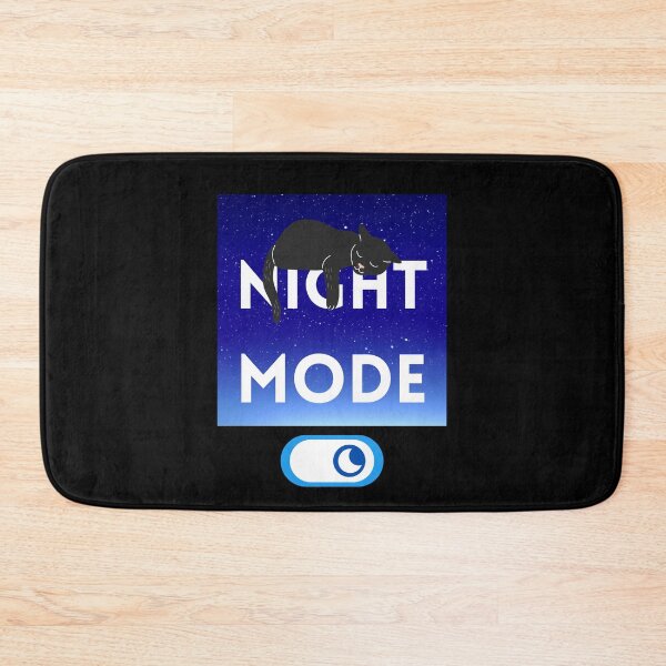 Item preview, Night Mode, Sleeping Cute Black Cat, Blue Night Sky designed and sold by quinellie.