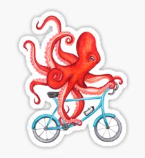 Cycling octopus Sticker