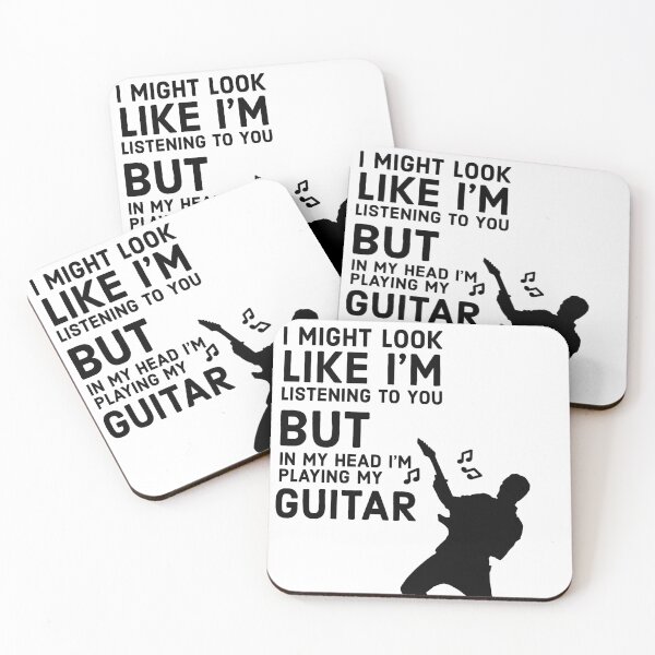 Item preview, I might look like i'm listening to you but in my head i'm playing my guitar / Music feeds my soul for music lovers  / love music stop cancer designed and sold by Artocity99.