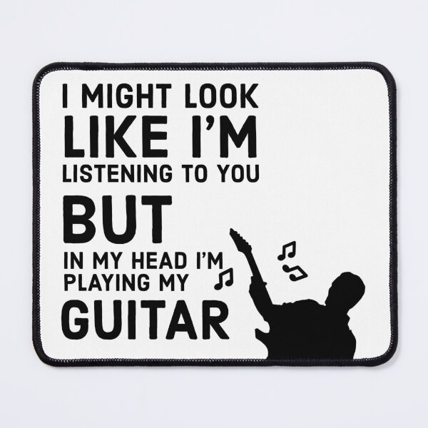 Item preview, I might look like i'm listening to you but in my head i'm playing my guitar / Music feeds my soul for music lovers / love music stop cancer designed and sold by Artocity99.