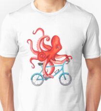 Cycling octopus Unisex T-Shirt