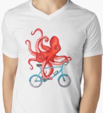 Cycling octopus Men's V-Neck T-Shirt