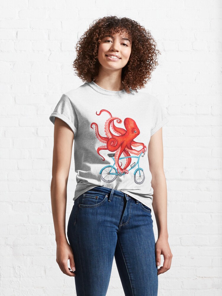 Alternate view of Cycling octopus Classic T-Shirt