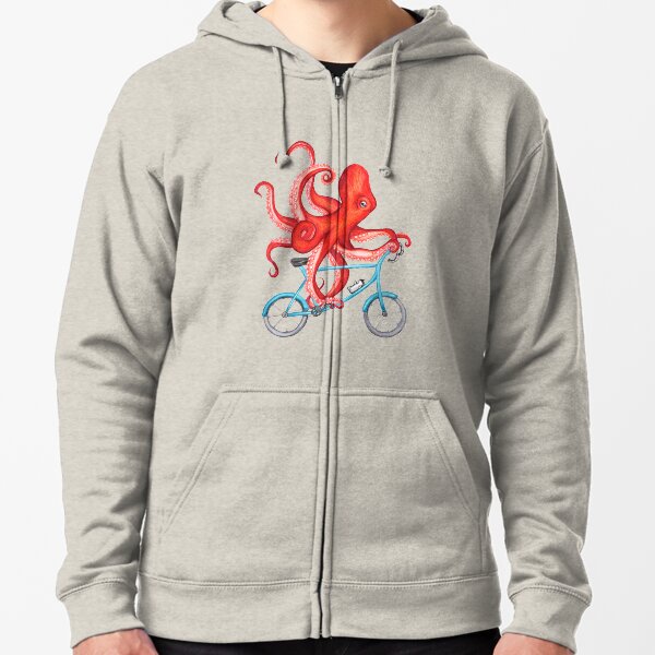 Cycling octopus Zipped Hoodie