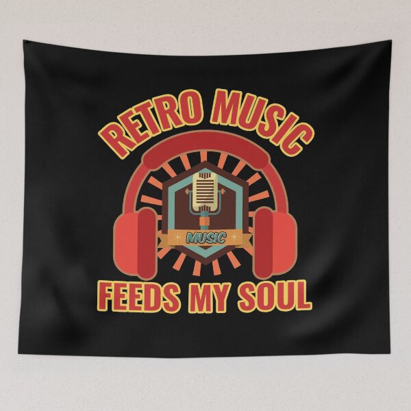 Item preview, Retro Music Feeds My Soul For Music Lovers designed and sold by my-green-gecko.