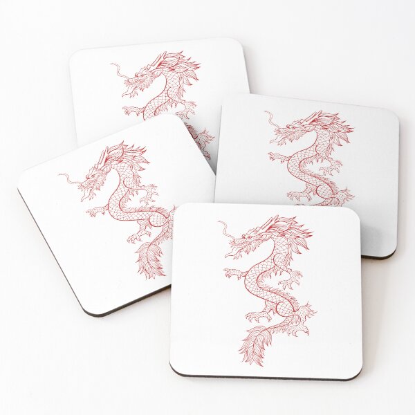 Item preview, red dragon print, dragon Cotton Tote Bags designed and sold by PearlEleven.