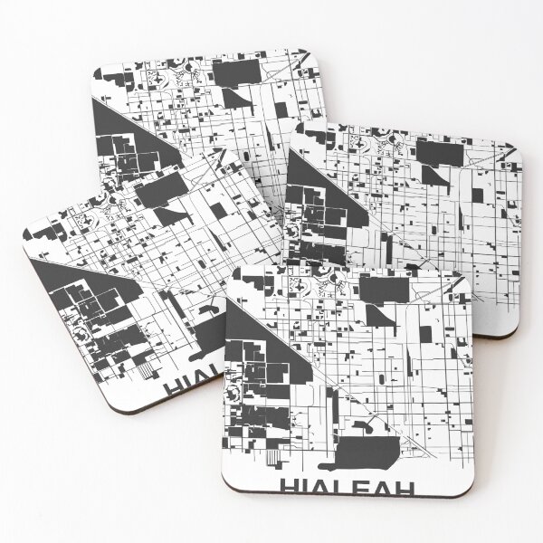 Item preview, Hialeah Black white Map Art Florida USA designed and sold by EpicMaps.