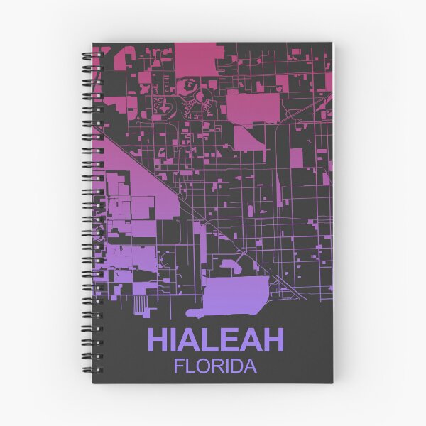 Item preview, Hialeah city Pink Blue Map Art Florida USA designed and sold by EpicMaps.