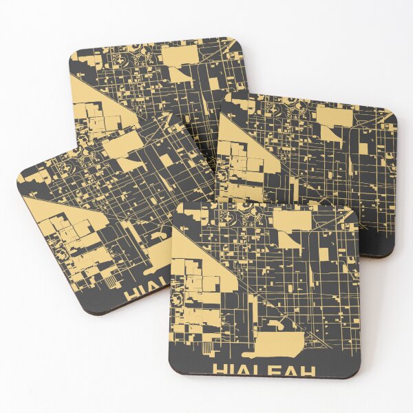 Item preview, Hialeah Florida USA Black Gold Map Art designed and sold by EpicMaps.