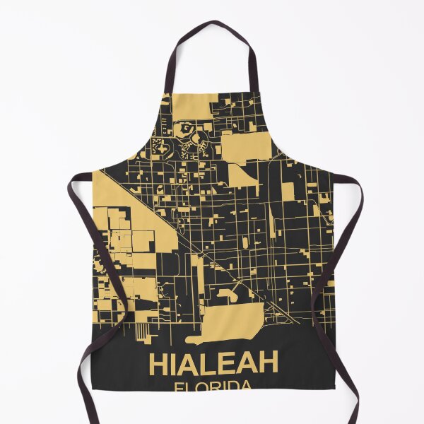 Item preview, Hialeah Florida USA Black Gold Map Art designed and sold by EpicMaps.