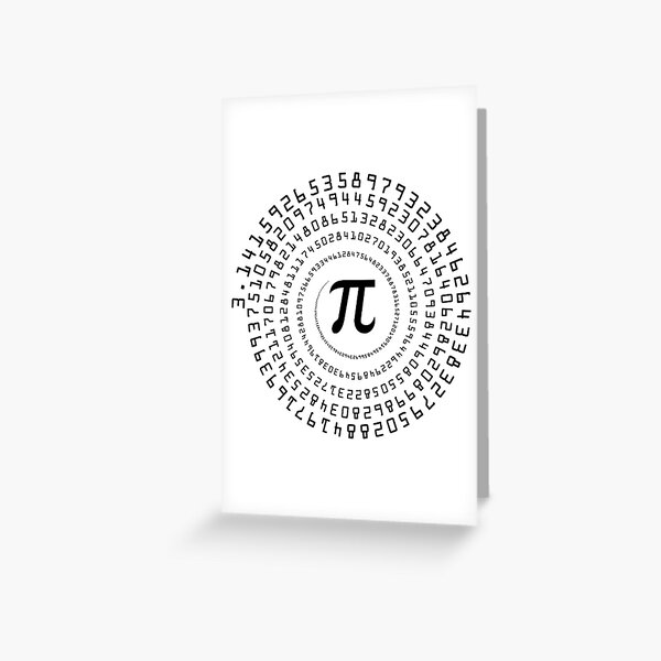 "Pi Day 2023 Celebration Spiral Pi Symbol 3.14" Greeting Card for Sale