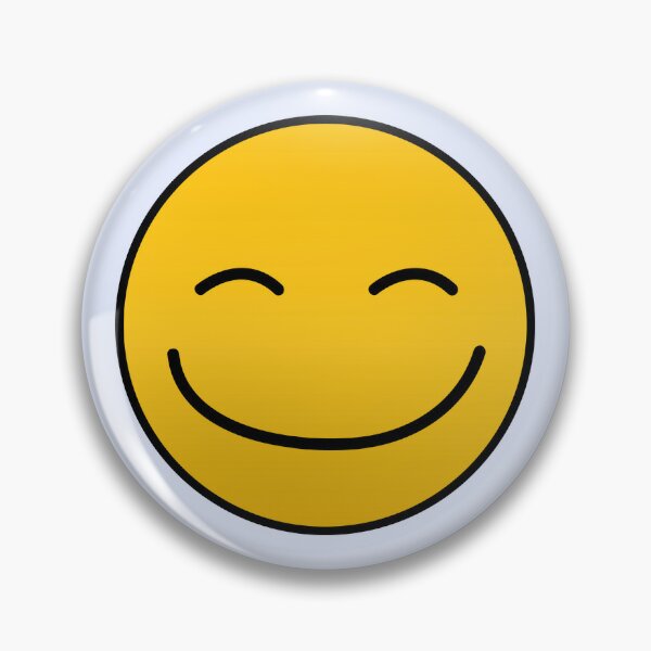 Pin Button Badge Ø38mm Smiley Face Jaune Yellow Smile Sourire Emoticon 