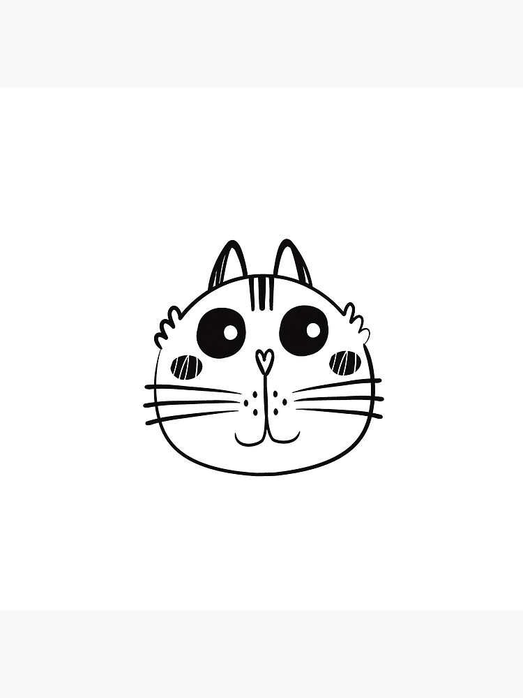 cute-black-and-white-kitten-cat-face-poster-for-sale-by-francrack