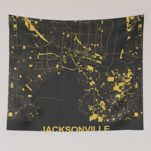Item preview, Jacksonville Florida USA Black Gold Map Art designed and sold by EpicMaps.