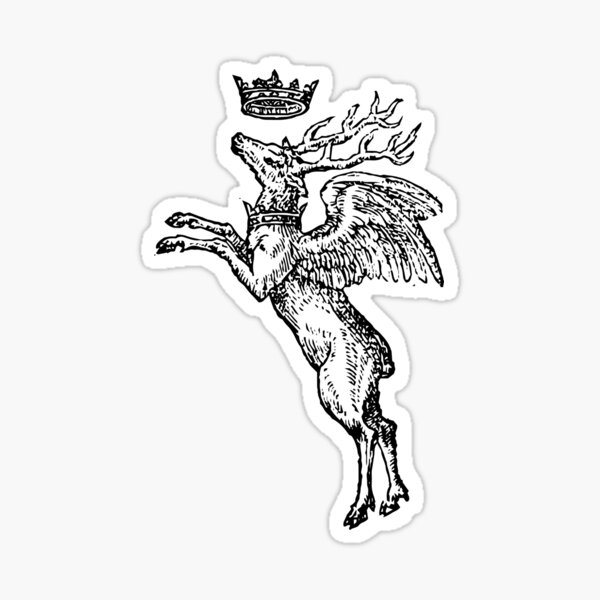 Vista previa del artículo con la obra «Devises Héroïques - The Stag King (negro)», diseñado y vendido por TheWhiteBear.