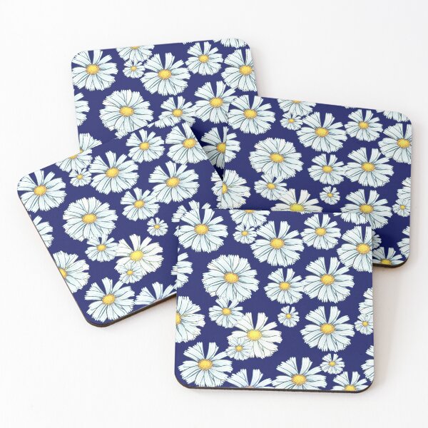 Item preview, daisies on blue designed and sold by ArtKseniia.