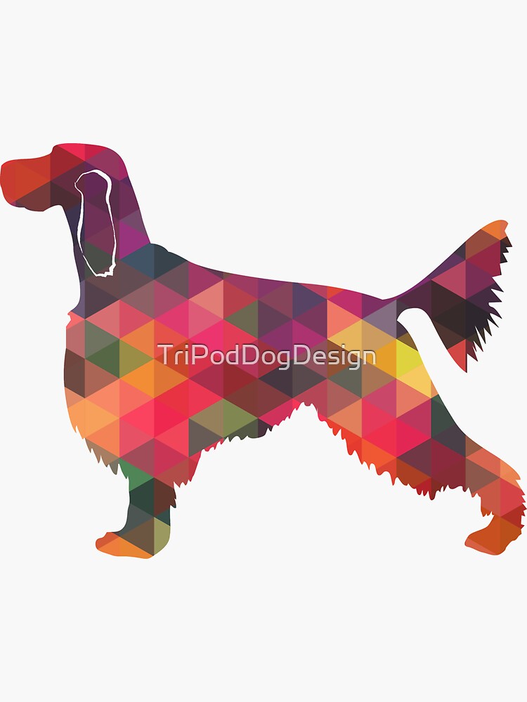 Gordon Setter Dog Breed Colorful Geometric Pattern Silhouette - Multi by TriPodDogDesign
