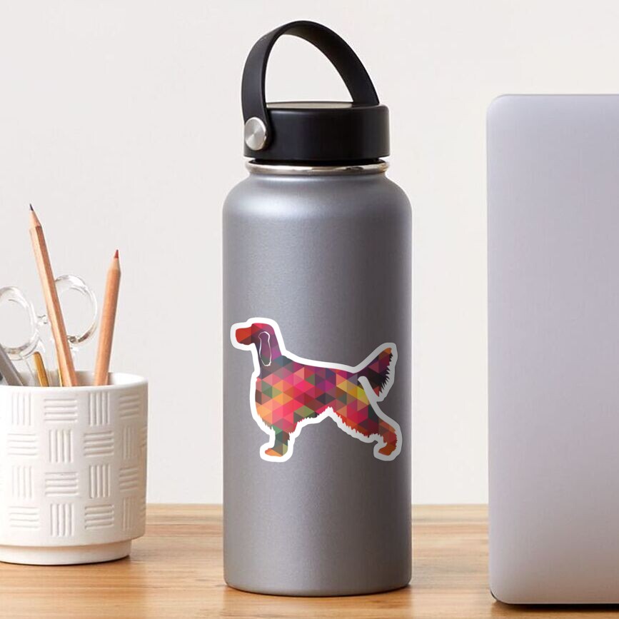 Gordon Setter Dog Breed Colorful Geometric Pattern Silhouette - Multi Sticker