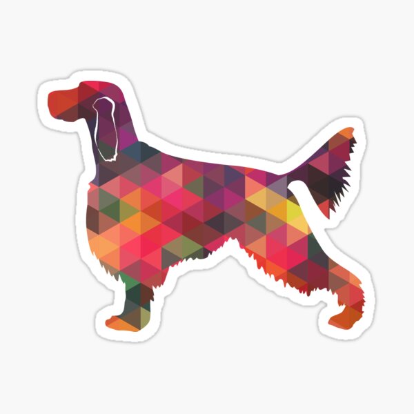 Gordon Setter Dog Breed Colorful Geometric Pattern Silhouette - Multi Sticker
