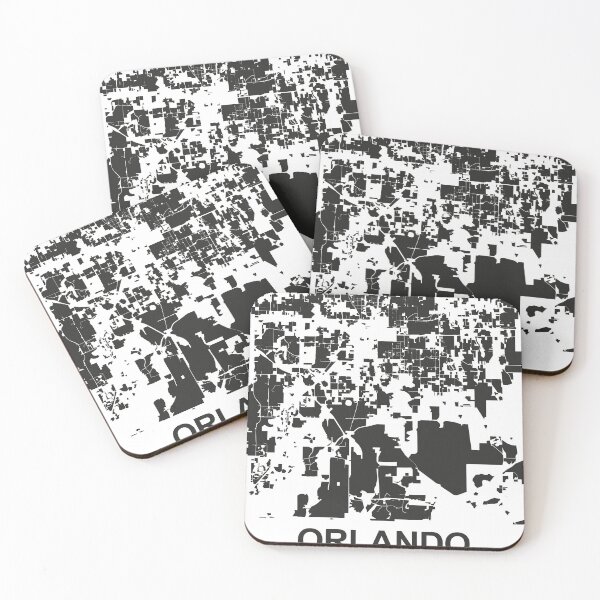 Item preview, Orlando city Black white Map Art Florida USA designed and sold by EpicMaps.