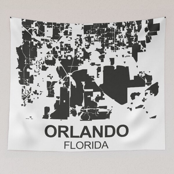 Item preview, Orlando city Black white Map Art Florida USA designed and sold by EpicMaps.