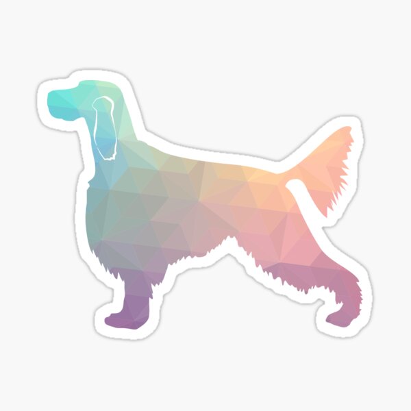 Gordon Setter Dog Breed Colorful Geometric Pattern Silhouette - Pastel Sticker