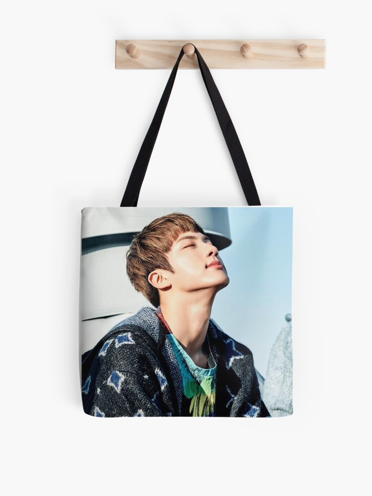 BTS Taehyung laughing in Gucci-Black Tote Bag for Sale by thumin