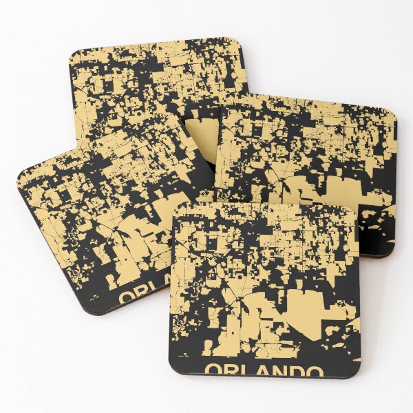 Item preview, Orlando Florida USA Black Gold Map Art designed and sold by EpicMaps.
