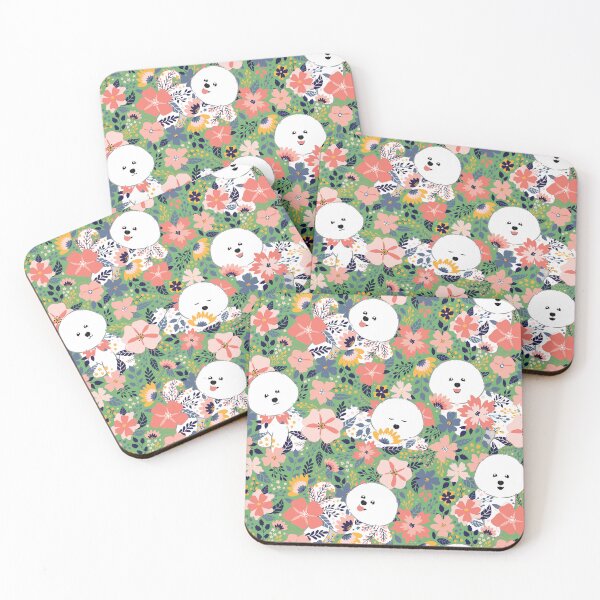 Item preview, Cute Bichon Frise Garden - Green Background designed and sold by Lulupainting.