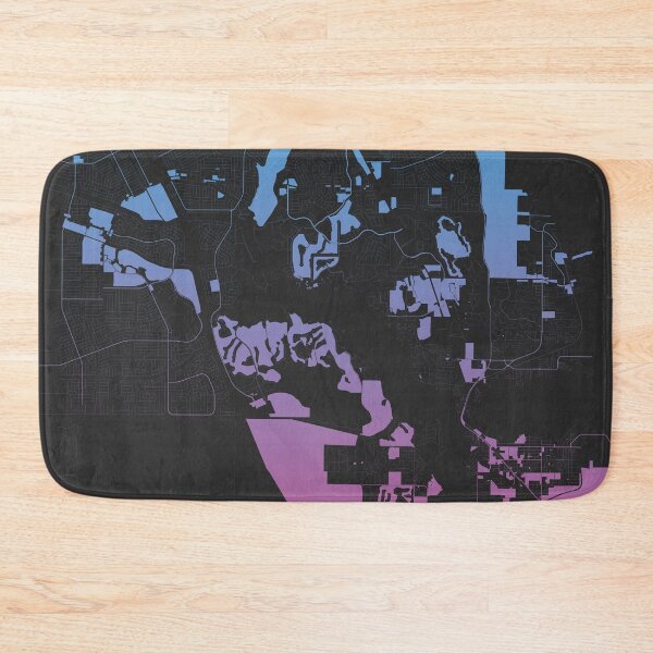 Item preview, Port St Lucie city Pink Blue Map Art Florida USA designed and sold by EpicMaps.