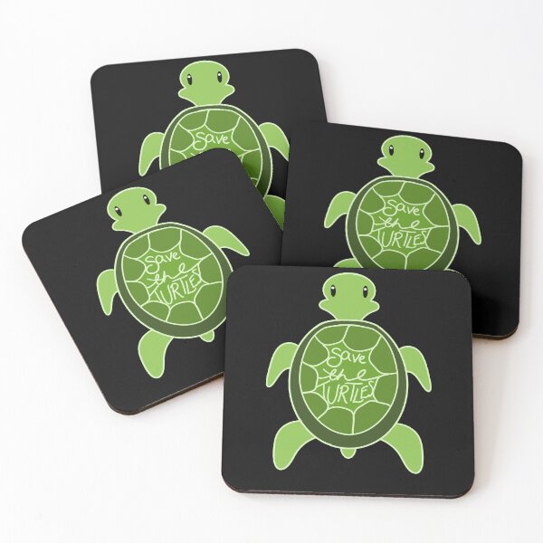 Item preview, Copy of Save the Turtles Green Black Cute Turtle designed and sold by emDesign123.