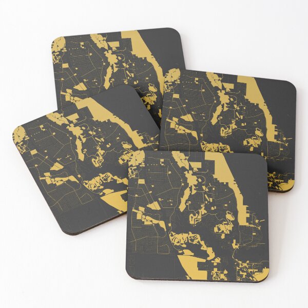Item preview, Port St Lucie Florida USA Black Gold Map Art designed and sold by EpicMaps.