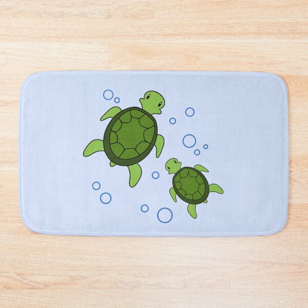 Item preview, Cute Mummy and Baby Green Turtles with Bubbles designed and sold by emDesign123.