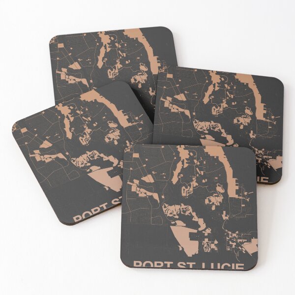 Item preview, Port St Lucie Chocolate color Map Art Florida USA designed and sold by EpicMaps.