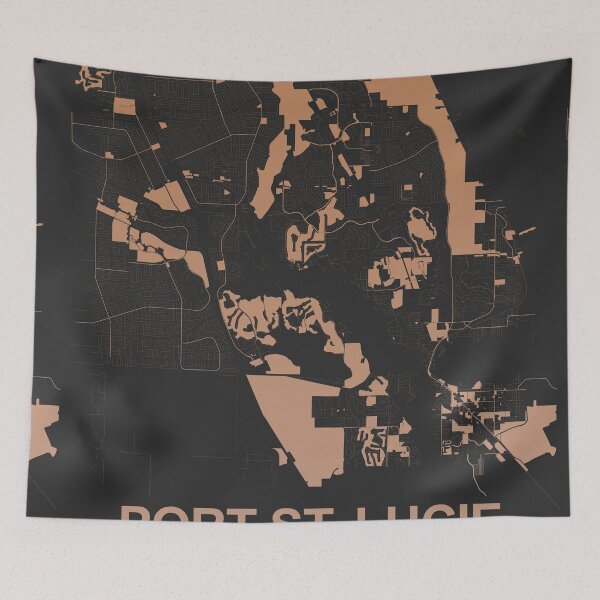 Item preview, Port St Lucie Chocolate color Map Art Florida USA designed and sold by EpicMaps.