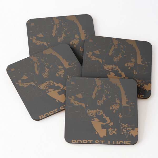 Item preview, Port St Lucie coffee color Map Art Florida USA designed and sold by EpicMaps.