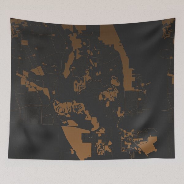Item preview, Port St Lucie coffee color Map Art Florida USA designed and sold by EpicMaps.