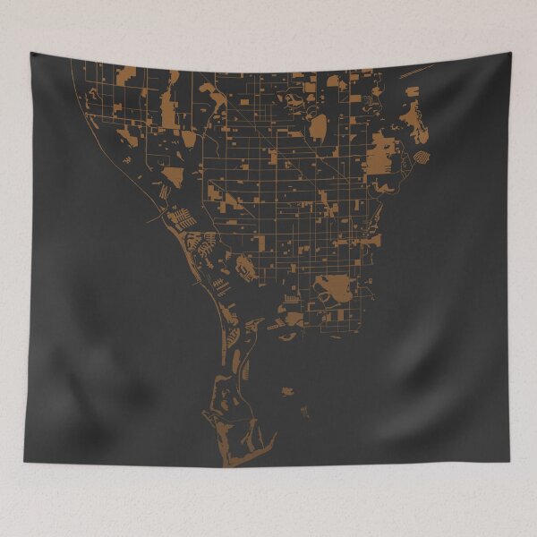 Item preview, St Petersburg coffee color Map Art Florida USA designed and sold by EpicMaps.