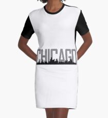 Chicago Skyline Graphic T-Shirt Dress