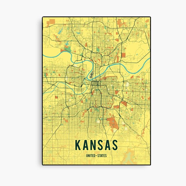 "Kansas city map printable Home Art deco" Canvas Print for Sale by PostersProf1 Redbubble